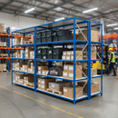 Heavy Duty Industrial Shelving 1830mm High - 200kg Capacity - Melamine - Blue - UK