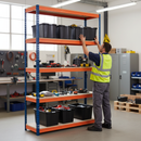 Premium Heavy Duty Shelving - 2000mm High with 8x 62L Plastic Storage Boxes