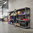 Heavy Duty Industrial Shelving - 1770mm High - Supports up to 600kg - Grey
