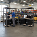 3x Premium Heavy Duty Shelving - 1800mm High - Grey with 12x 62L Plastic Storage Boxes