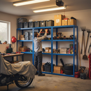 Premium Garage Shelving Unit - 1600mm High - 200/280kg Capacity - Blue