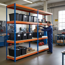 Premium Heavy Duty Shelving Unit - 2200mm High with 8x 62L Storage Boxes