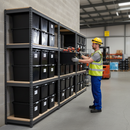 3x Heavy Duty Shelving - 2200mm High - Grey with 8x 37L Storage Boxes