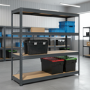 Premium Heavy Duty Industrial Shelving - 1770mm High - Up to 600kg - Grey