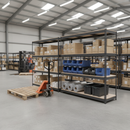 3x Heavy Duty Industrial Shelving - 1800mm High - 500kg Capacity - Grey