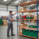 High-Performance Industrial Shelving - 3050mm High - 340kg Capacity - Chipboard - Blue & Orange