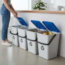 4 Pack of 15L High-Performance Recycling Bins with Flip Lids