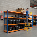 Premium Heavy Duty Shelving - 1770mm High with 12x 37L Plastic Storage Boxes