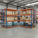 Heavy Duty Steel Shelving 2440mm High 800kg Capacity - Blue & Orange Industrial Racking