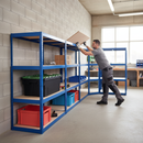 Heavy Duty Corner Shelving Unit - 1600mm High - 200/280kg Capacity - Blue
