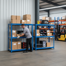 Premium Half Height Shelving Units - 800mm High - 200/280kg Capacity - Blue