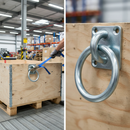 Premium Zinc Plated Lashing Ring with 50mm x 40mm Plate and 65mm x 8mm Ring for Secure Load Binding