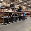 3x Heavy Duty Shelving Units - 2000mm High with 12x 62L Plastic Storage Boxes