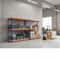 4x Heavy Duty Industrial Shelving - 2440mm High - 400kg Capacity - Melamine - Blue & Orange