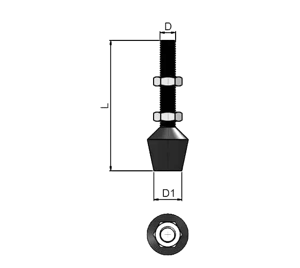 Adjustable Spindle Neoprene Capped – Metric For Industrial Use | 10Pcs