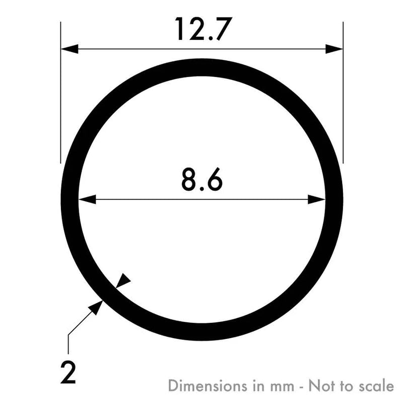 Strong & Lightweight Aluminium Round Tube 12.7mm x 2mm