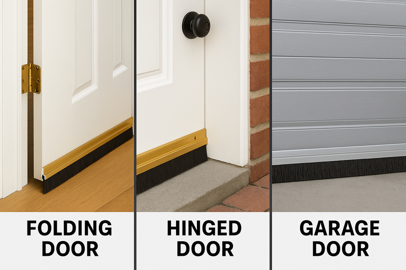 Heavy-Duty Aluminium Brush Bottom Seal – Draught-Proof For Garage Doors – Seals Gaps up to 25mm – Durable Weather Protection