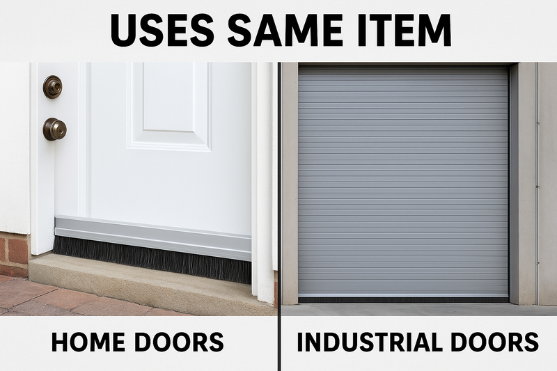 Heavy-Duty Aluminium Brush Bottom Seal – Draught-Proof For Garage Doors – Seals Gaps up to 25mm – Durable Weather Protection