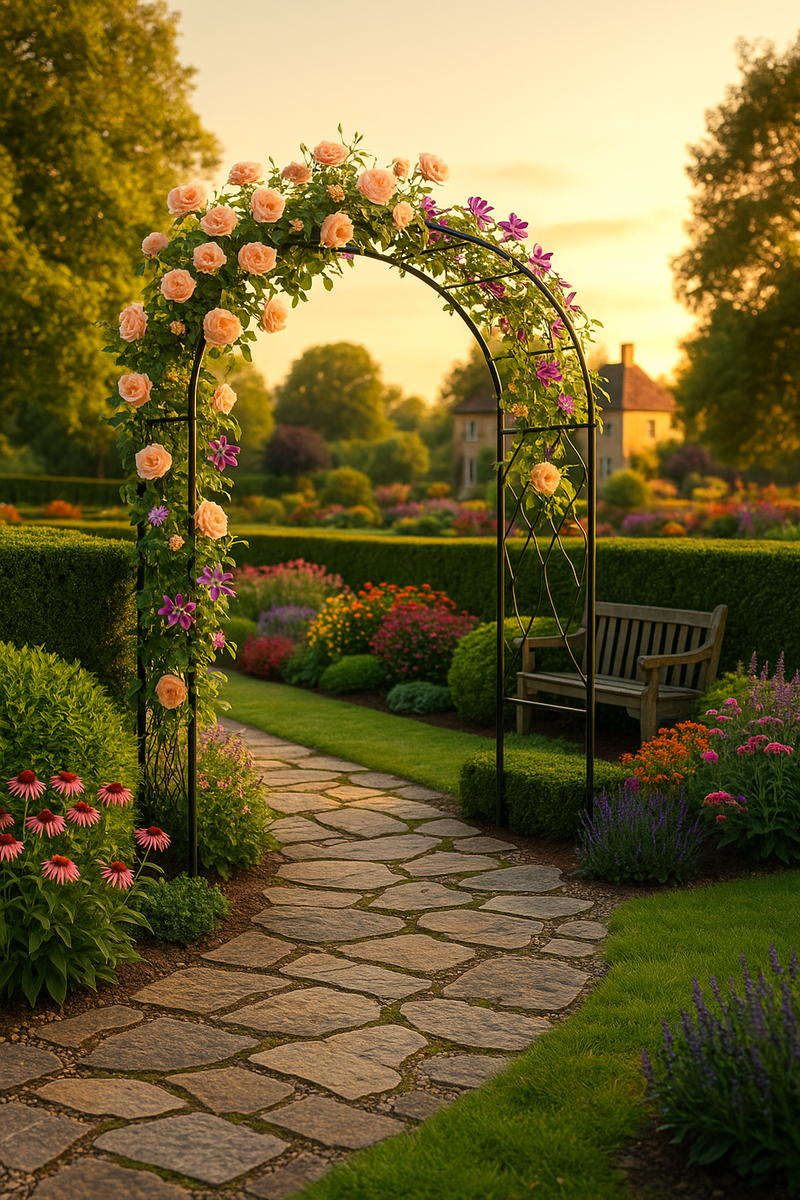 VerdantHome Monet Garden Arch – Elegant Curved Design