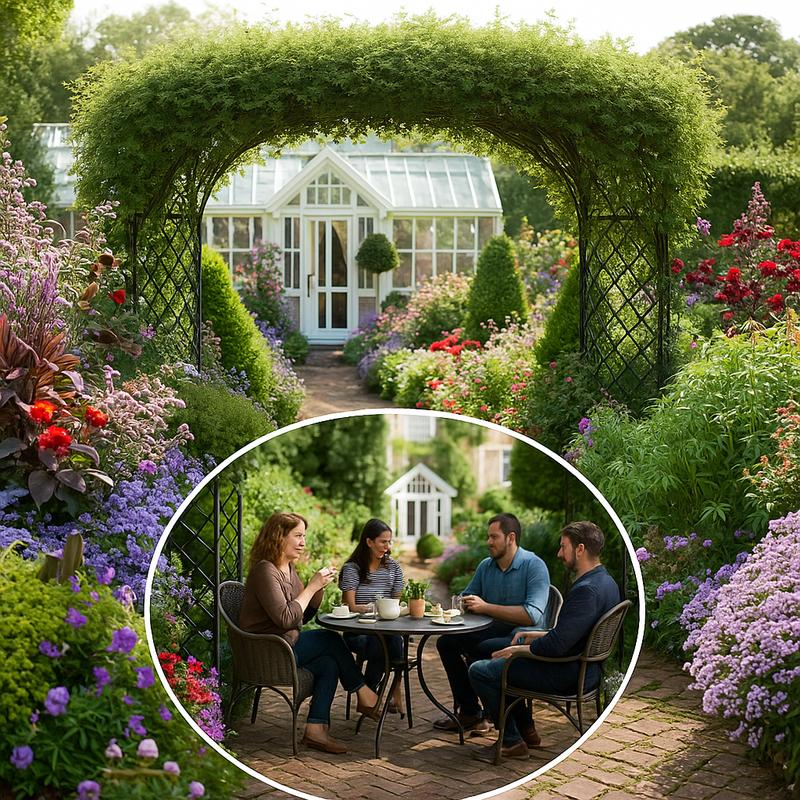 Verdure Round Garden Gazebo – Classic Iron with Open Roof