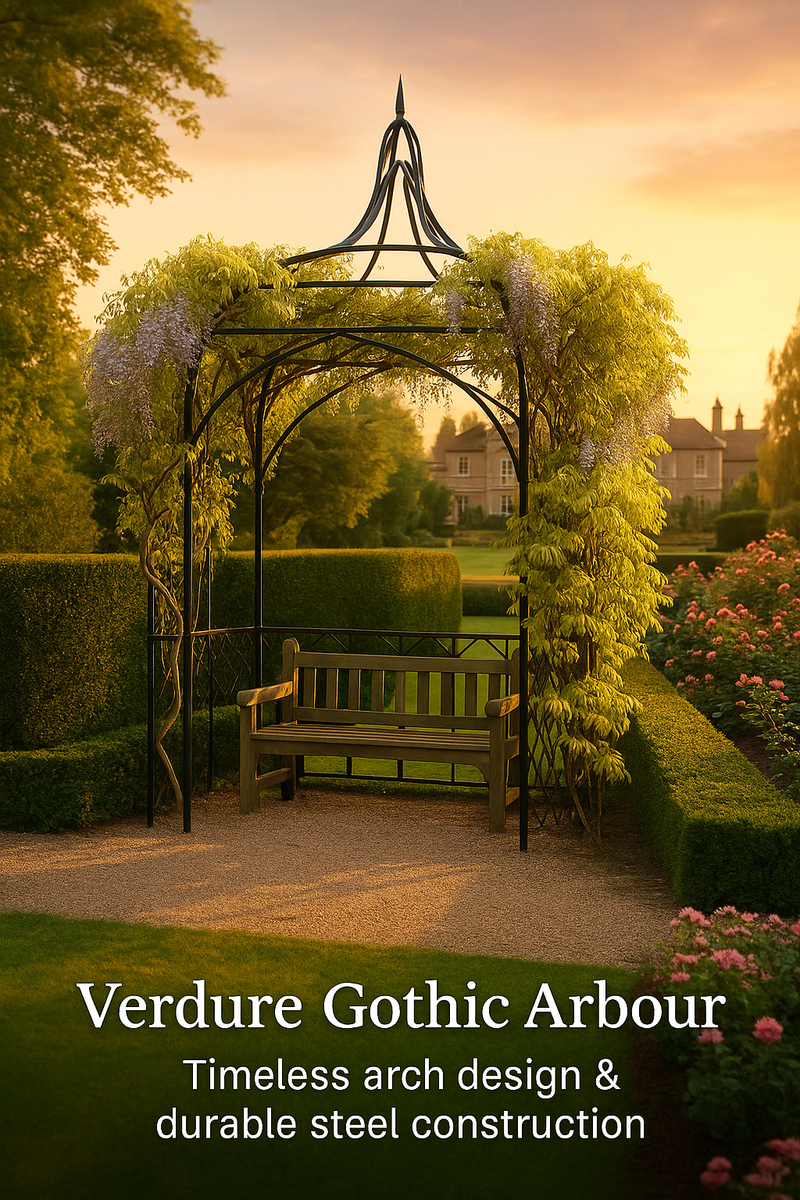 Verdure Gothic Arbour – Elegant Arched Garden Seating