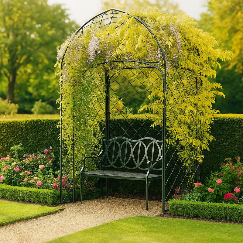 Verdure Harrogate Arbour – Decorative Metal Garden Seat