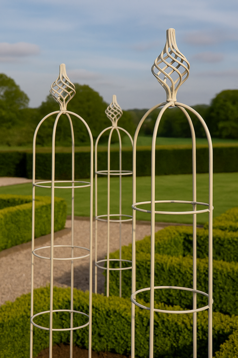 Bloomstead Garden Obelisk Set – 3 Classic Steel Trellises