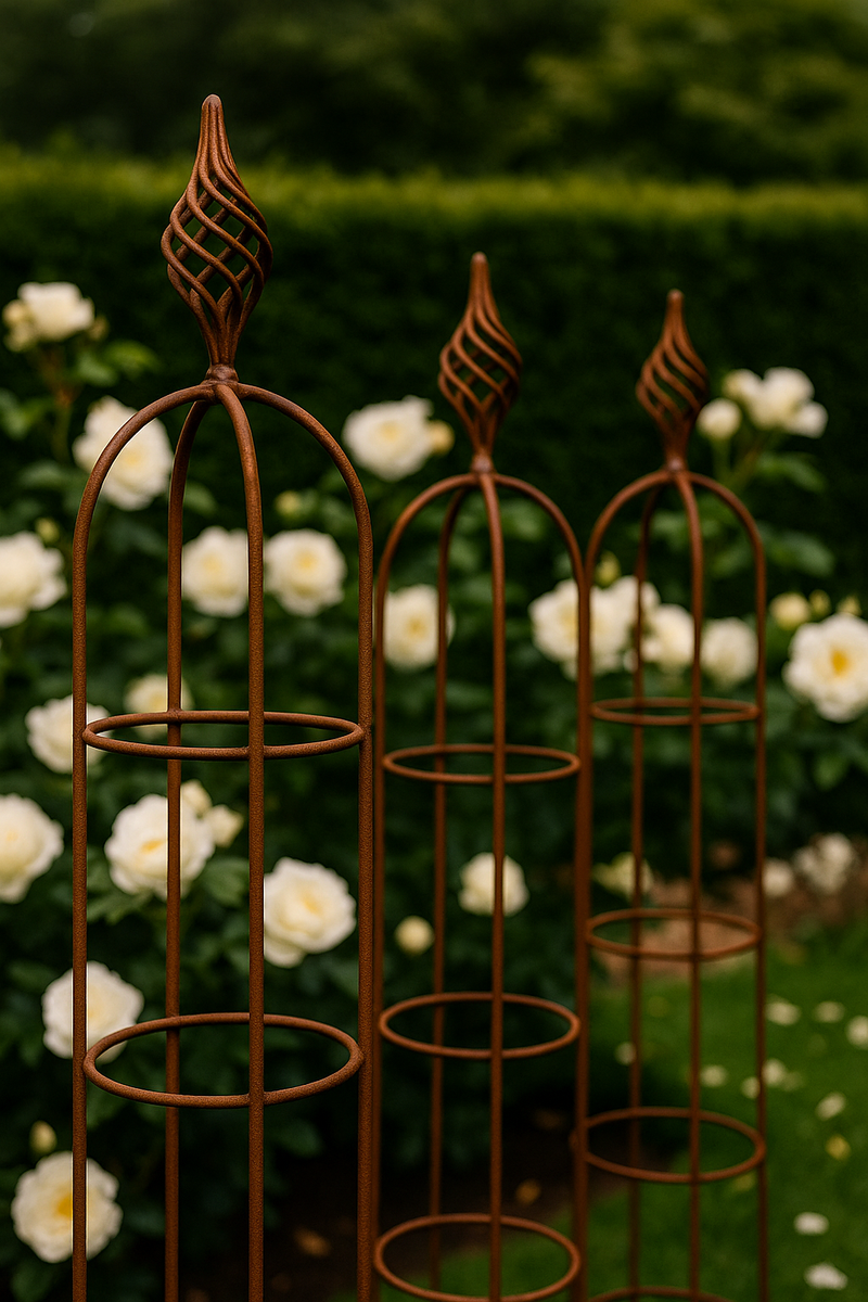 Bloomstead Garden Obelisk Set – 3 Classic Steel Trellises