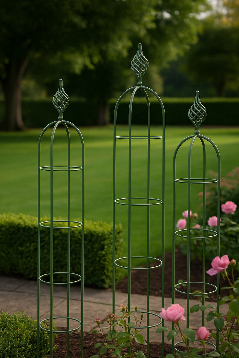 Bloomstead Garden Obelisk Set – 3 Classic Steel Trellises