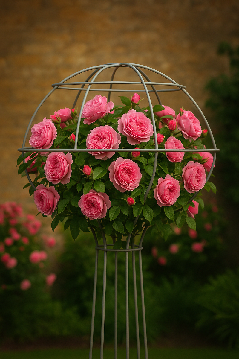 VerdeVista Rose Umbrella – Elegant Steel Support for Climbers
