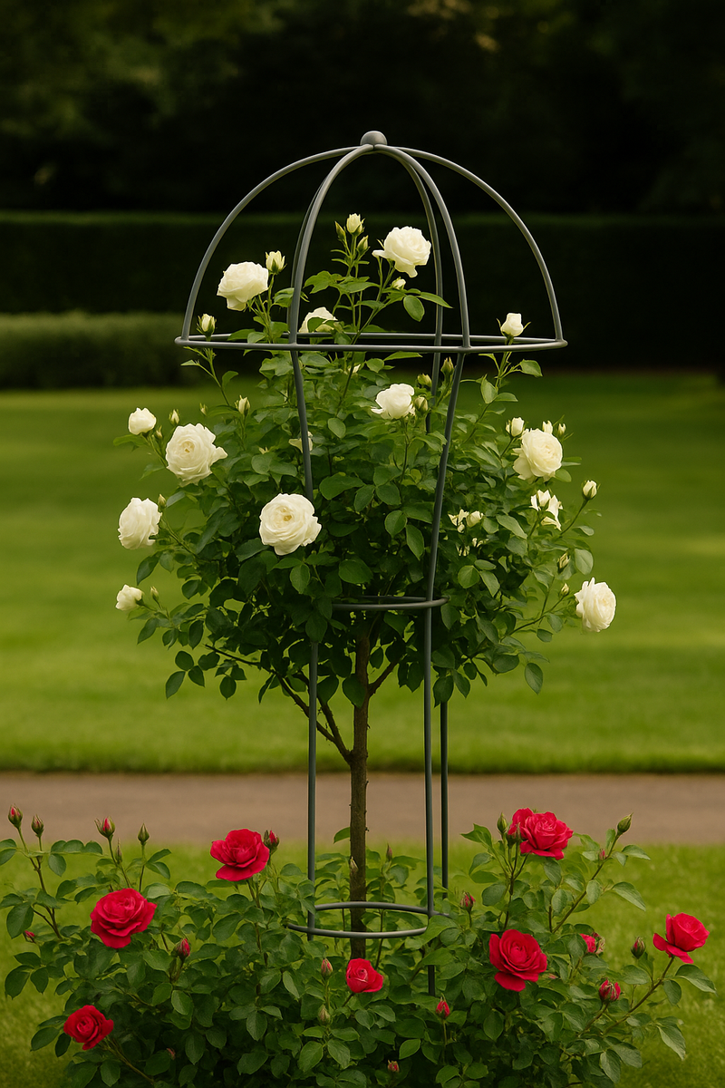 VerdeVista Rose Umbrella – Elegant Steel Support for Climbers