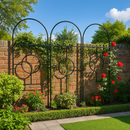 VerdaLiving Georgian Garden Screen – Arched Steel Privacy Panel