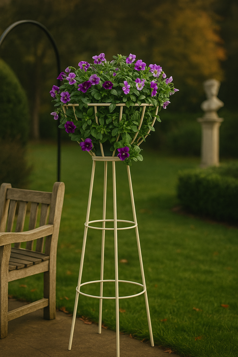 VerdeVista Basket Garden Obelisk – Wrought Iron Plant Support