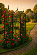 VerdiCraft Gothic Garden Screen – Elegant Arched Metal Design