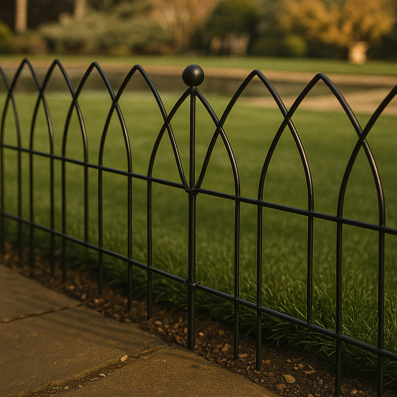 VerdantEdge Gothic Lawn Edging – Steel, 1.2m, Rust-Resistant