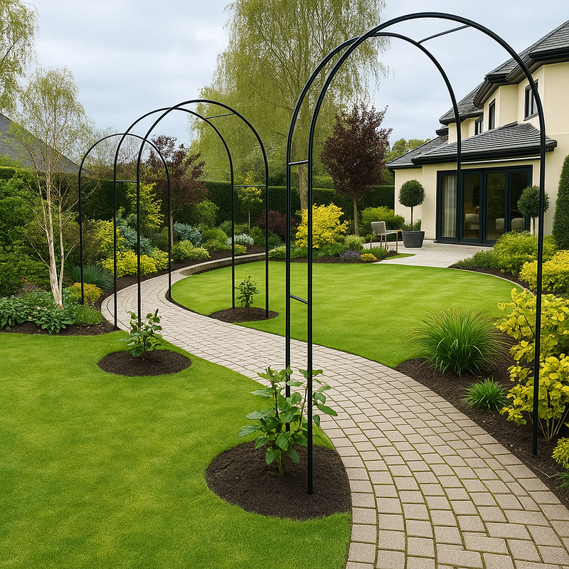 VerdantHome Round Garden Arch – Classic Metal Frame