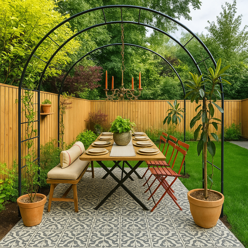 VerdantHome Round Garden Arch – Classic Metal Frame