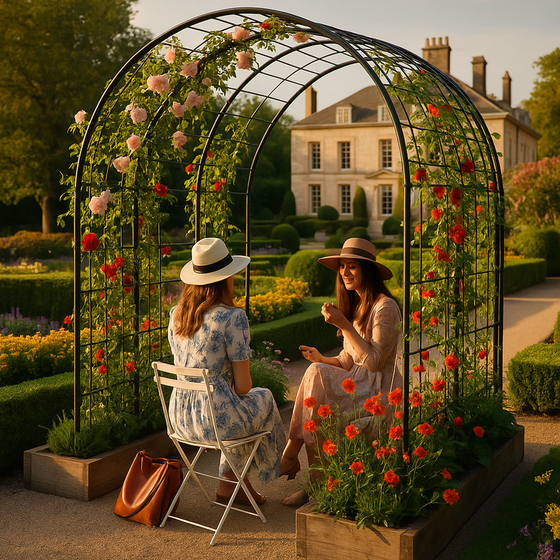 Verdanta Round Pergola – Stylish Lattice Frame for Climbing Plants