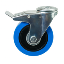 Braked Bolt Hole Blue Elastic Industrial Castors For Machinery Wheels