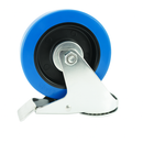 Braked Bolt Hole Blue Elastic Industrial Castors For Machinery Wheels