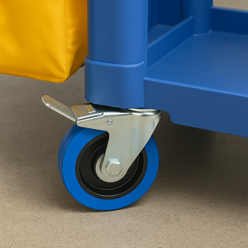 Braked Bolt Hole Blue Elastic Industrial Castors For Machinery Wheels