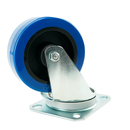 Top Plate Blue Elastic Industrial Castors Perfect For Outdoor Use