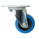 Top Plate Blue Elastic Industrial Castors Perfect For Outdoor Use