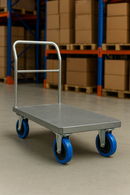 Top Plate Blue Elastic Industrial Castors Perfect For Outdoor Use