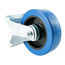 Fixed Top Plate Blue Elastic Castors For Industrial & Commercial Use
