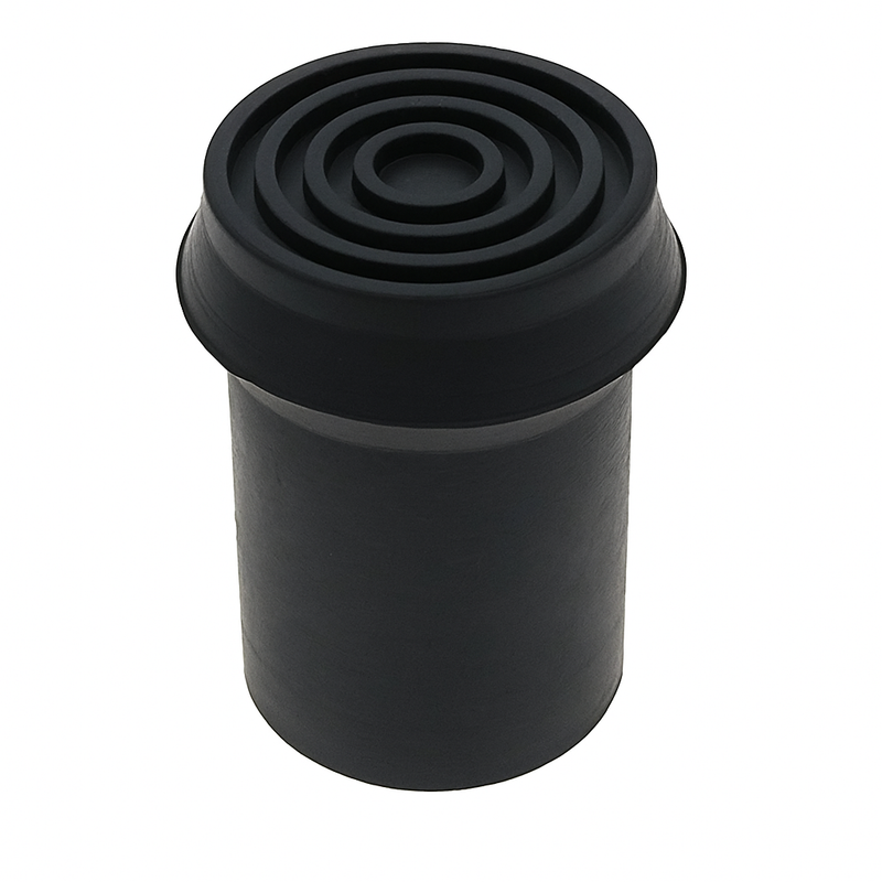 Black Rubber Ferrules Style-2 For Floor Safety And Stability - 15 Pack