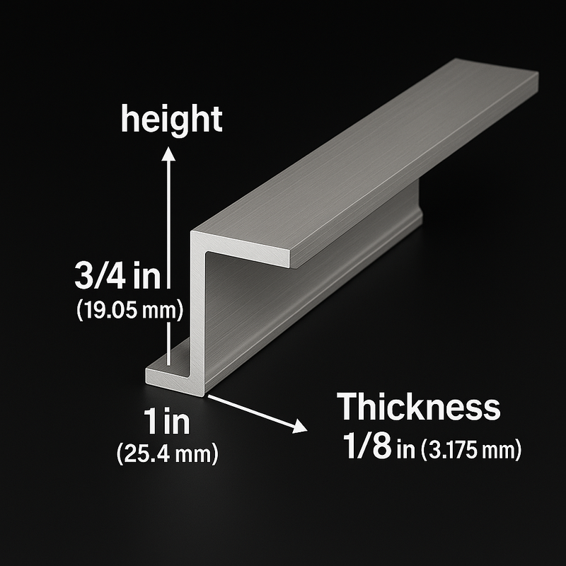 High-Strength Aluminium Z-Section – 25.4mm x 19mm x 3.1mm – Ideal for Fabrication & Structural Use