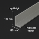 High Strength 125mm x 125mm x 10mm Aluminium Angle – Heavy Duty Metal L-Shaped Profile for Construction & Fabrication