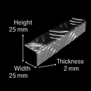 Heavy-Duty Aluminium 5-Bar Angle – 25mm x 25mm x 2mm | Anti-Slip Safety Edge Trim