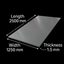 316L Dull Polished Stainless Steel Sheet – 2500mm x 1250mm x 1.5mm – Corrosion-Resistant, High-Quality Metal Panel